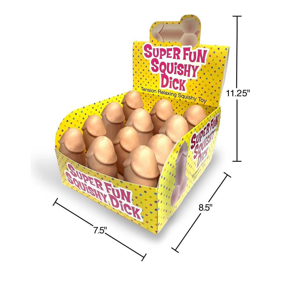 Super Fun Squishy Dick - Counter Display - Novelty Stress Penis - Counter Display of 12 – Sex toys NZ by Naughtyhut. Discreet delivery nationwide.