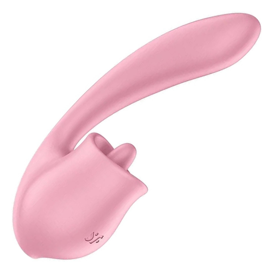 Satisfyer Tongue Genius in Pink, product-only colour swatch on white