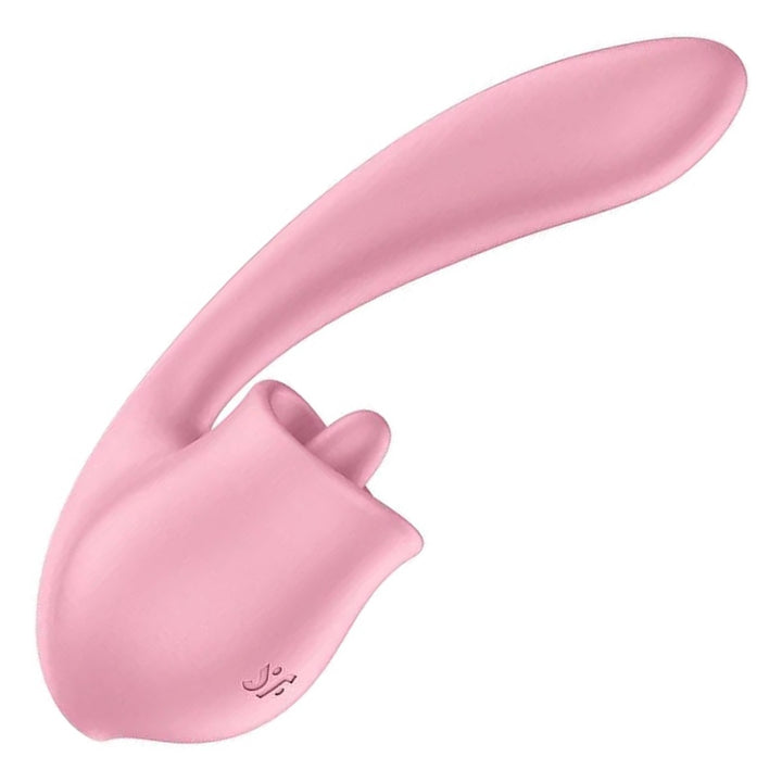 Satisfyer Tongue Genius in Pink, product-only colour swatch on white