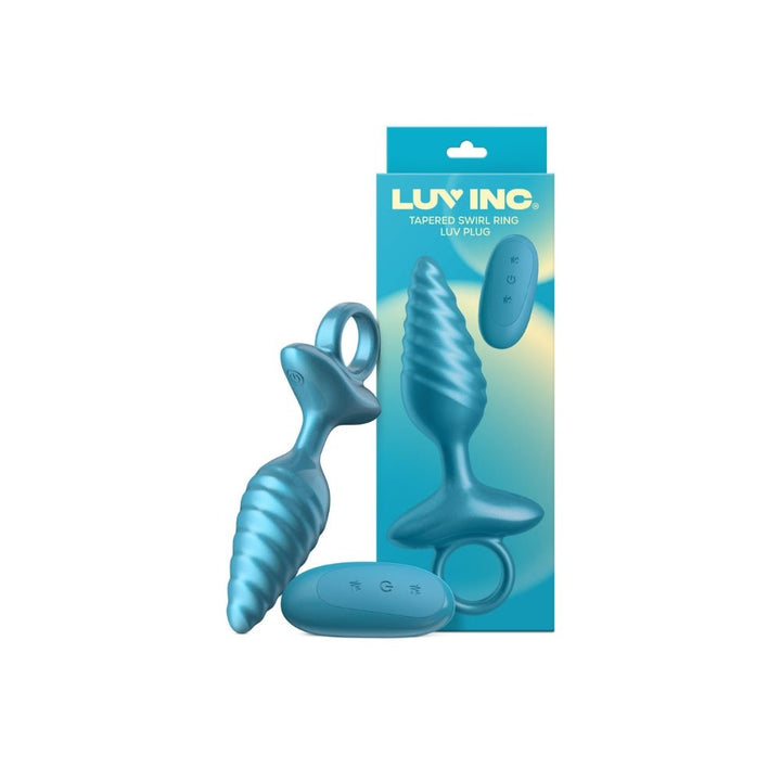 Tapered Swirl Ring Luv Plug - Metallic Blue – Sex toys NZ by Naughtyhut. Discreet delivery nationwide.