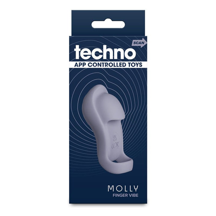 Techno - Molly - Grey USB Rechargeable Finger Stimulator with App Control – Sex toys NZ by Naughtyhut. Discreet delivery nationwide.