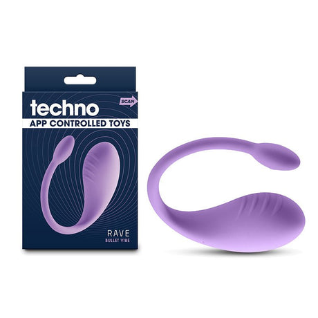 Buy Techno - Rave - Purple - Purple USB Rechargeable Vibrator with App Control – Naughtyhut NZ sex toys online. Discreet delivery & top brands.