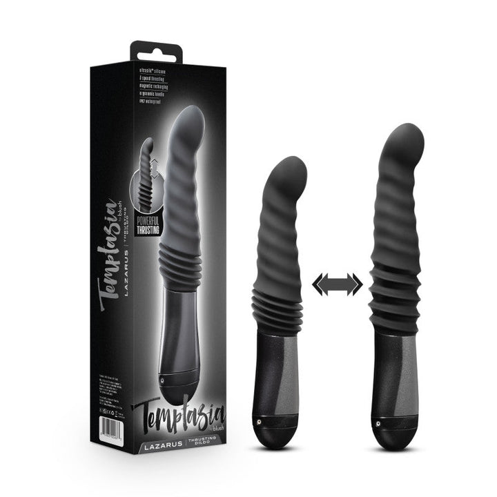 Temptasia Lazarus Thrusting Dildo - Black 25.4 cm USB Rechargeable Thrusting Dildo – Sex toys NZ by Naughtyhut. Discreet delivery nationwide.
