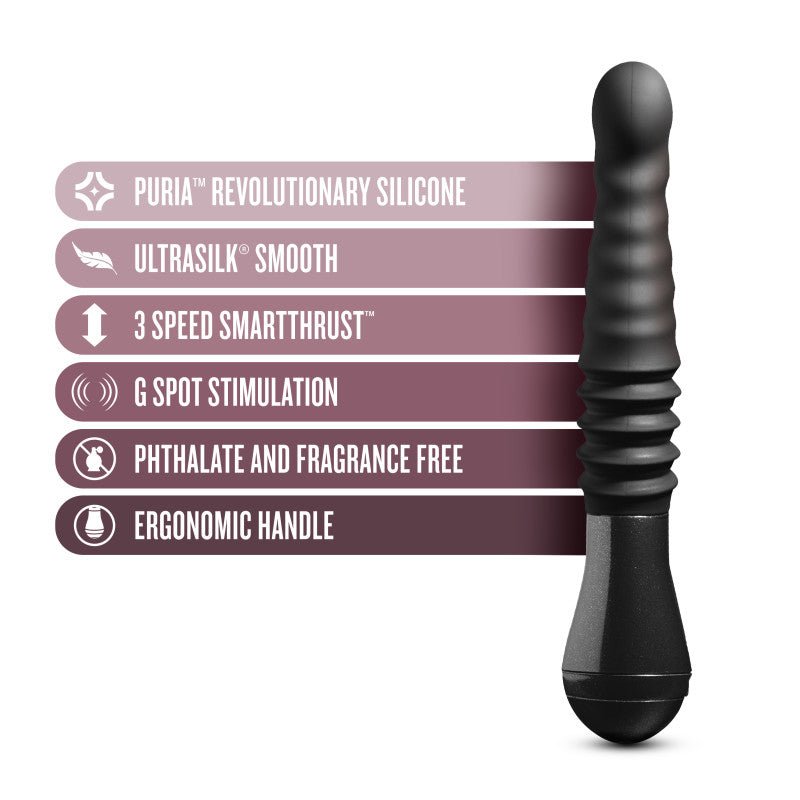 Temptasia Lazarus Thrusting Dildo - Black 25.4 cm USB Rechargeable Thrusting Dildo – Sex toys NZ by Naughtyhut. Discreet delivery nationwide.