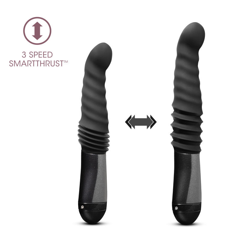 Buy Temptasia Lazarus Thrusting Dildo - Black 25.4 cm USB Rechargeable Thrusting Dildo – Naughtyhut NZ sex toys online. Discreet delivery & top brands.