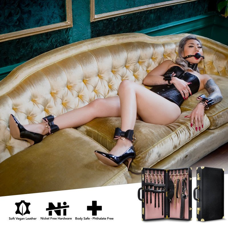 Buy Temptasia Safe Word Bondage Kit with Suitcase - 9 Piece Bondage Set – Naughtyhut NZ sex toys online. Discreet delivery & top brands.