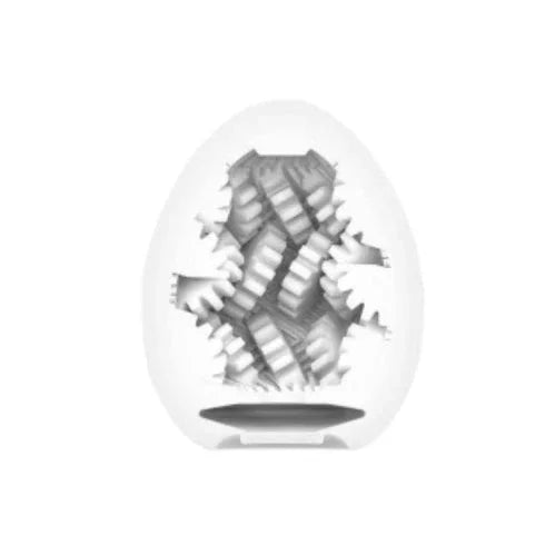 Tenga Egg Hard Boiled Gear, white egg with cutaway showing the gear texture