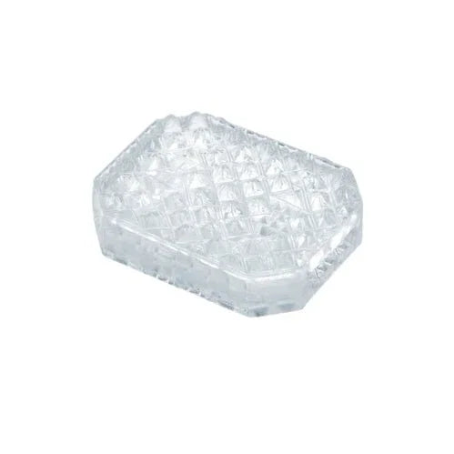 Tenga Uni Diamond, clear faceted stroker sleeve lying flat