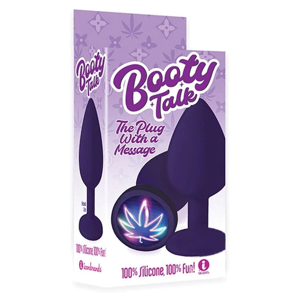 The 9's Booty Talk - Neon Leaf - Purple Butt Plug – Sex toys NZ by Naughtyhut. Discreet delivery nationwide.
