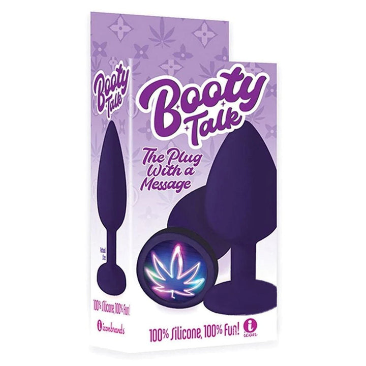 The 9's Booty Talk - Neon Leaf - Purple Butt Plug – Sex toys NZ by Naughtyhut. Discreet delivery nationwide.