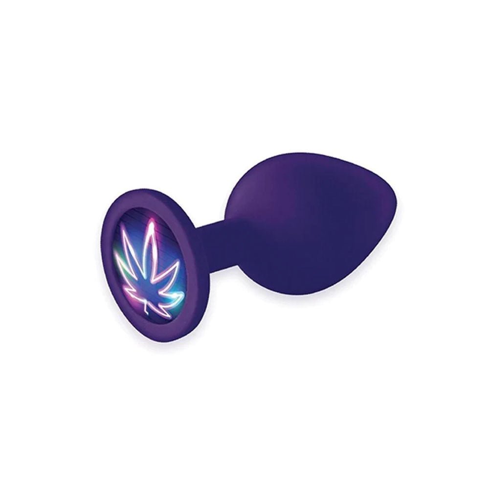 The 9's Booty Talk - Neon Leaf - Purple Butt Plug – Sex toys NZ by Naughtyhut. Discreet delivery nationwide.