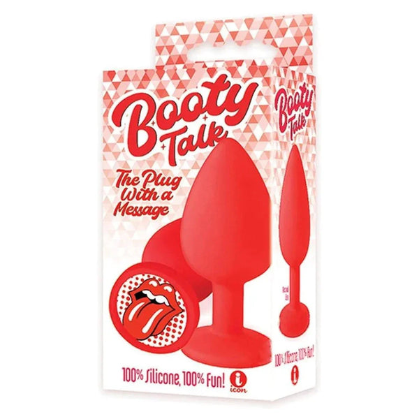 The 9's Booty Talk retail box picturing the red silicone plug and its tongue graphic