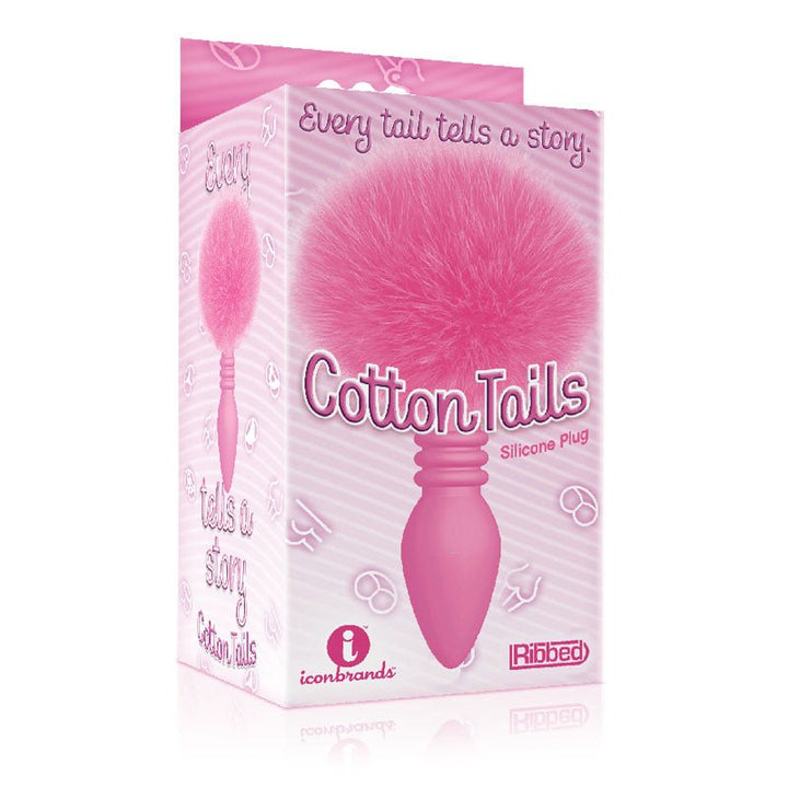 The 9's Cottontails, Ribbed Pink - Pink Butt Plug with Bunny Tail – Sex toys NZ by Naughtyhut. Discreet delivery nationwide.