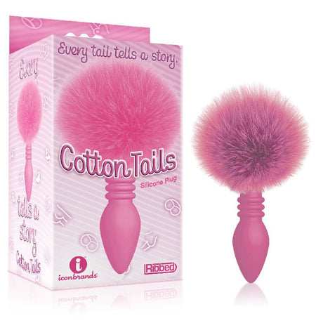 Buy The 9's Cottontails, Ribbed Pink - Pink Butt Plug with Bunny Tail – Naughtyhut NZ sex toys online. Discreet delivery & top brands.