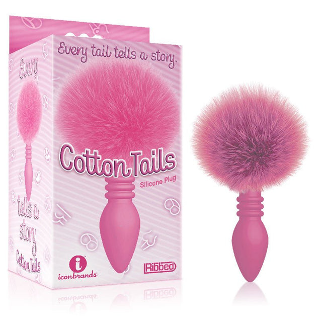 Buy The 9's Cottontails, Ribbed Pink - Pink Butt Plug with Bunny Tail – Naughtyhut NZ sex toys online. Discreet delivery & top brands.