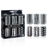 Buy The 9's Crystalline TPR Cock Sleeves - Clear Penis Sleeves - Set of 6 – Naughtyhut NZ sex toys online. Discreet delivery & top brands.