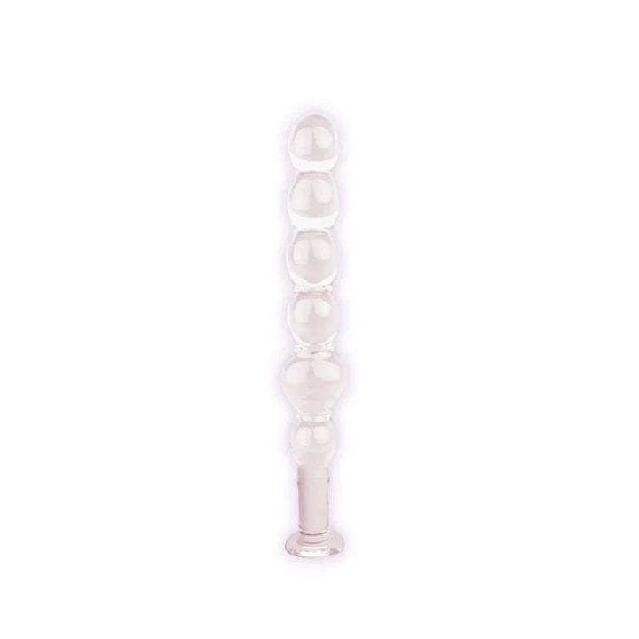 The 9's Glass First Thins, Elliptical - Clear Glass 17.8 cm Anal Beads – Sex toys NZ by Naughtyhut. Discreet delivery nationwide.