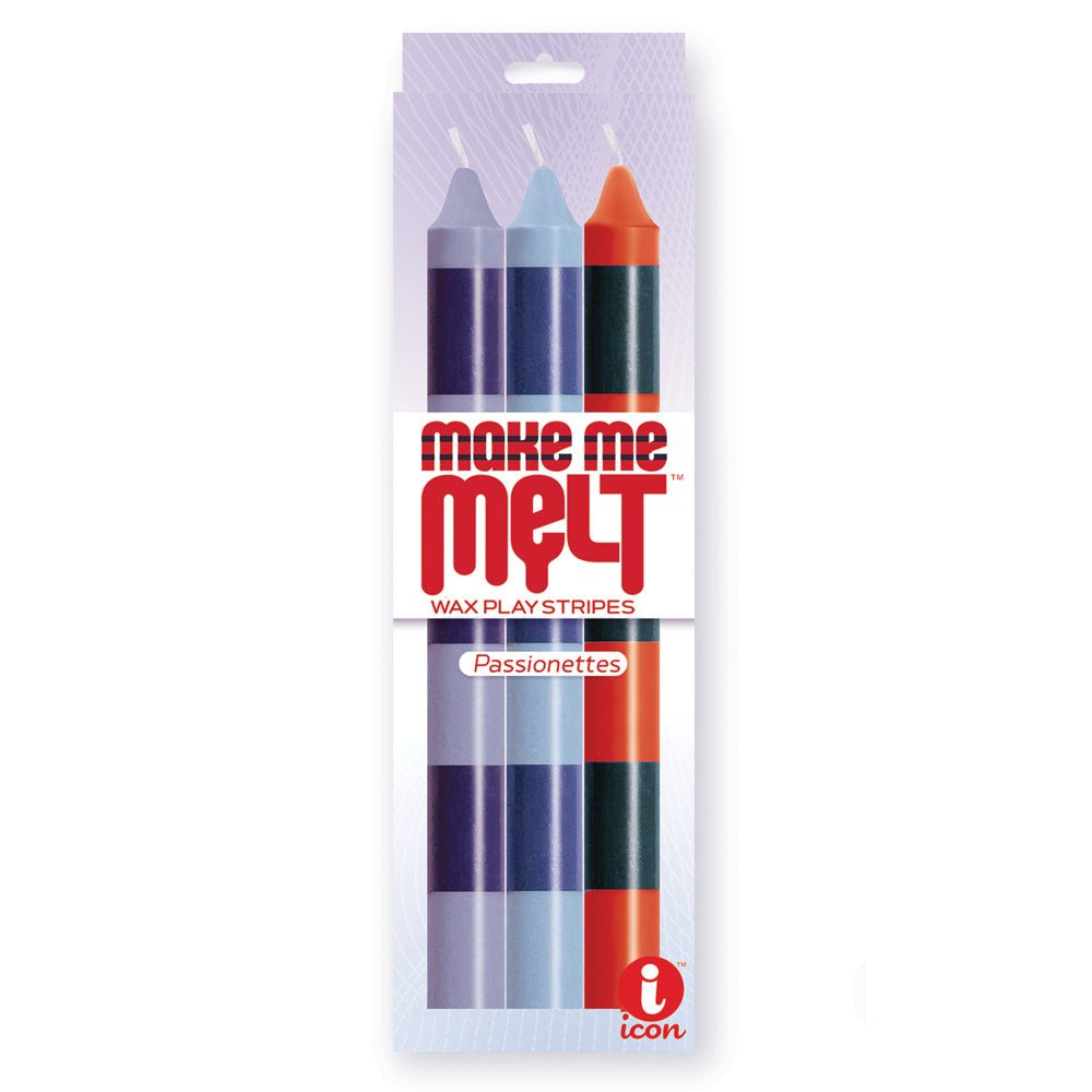Buy The 9's Make Me Melt Drip Candle 3 - Pk, Passionettes - Passion Coloured Drip Candles - 3 Pack – Naughtyhut NZ sex toys online. Discreet delivery & top brands.