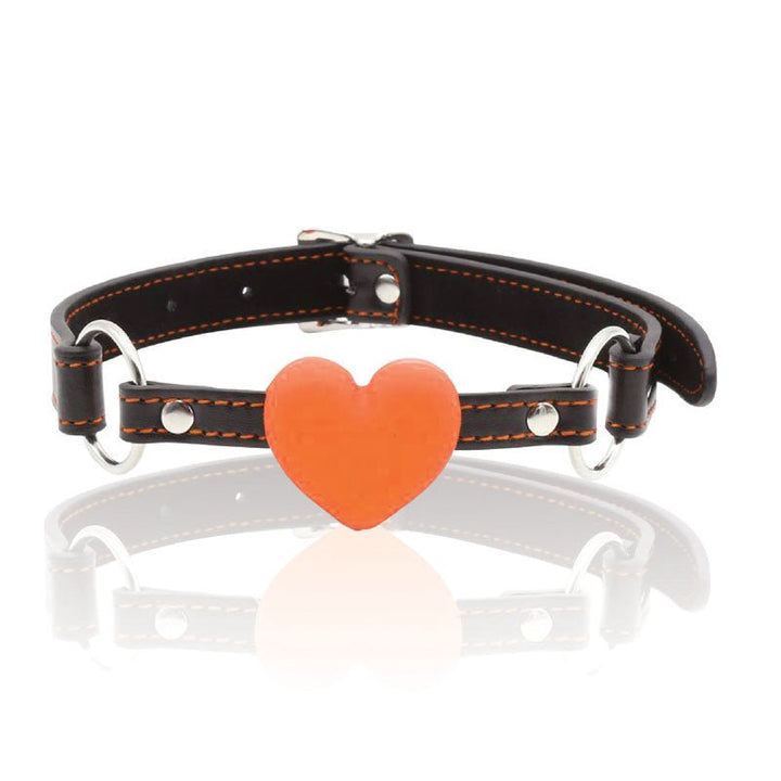 The 9's Orange Is The New Black, Heart Gag - Black/Orange Mouth Restraint – Sex toys NZ by Naughtyhut. Discreet delivery nationwide.