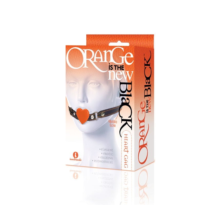 The 9's Orange Is The New Black, Heart Gag - Black/Orange Mouth Restraint – Sex toys NZ by Naughtyhut. Discreet delivery nationwide.