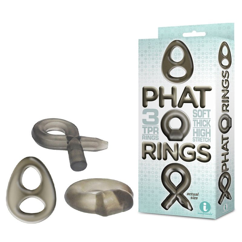 The 9's Phat Rings - Smoke Cock Rings - Set of 3 – Sex toys NZ by Naughtyhut. Discreet delivery nationwide.