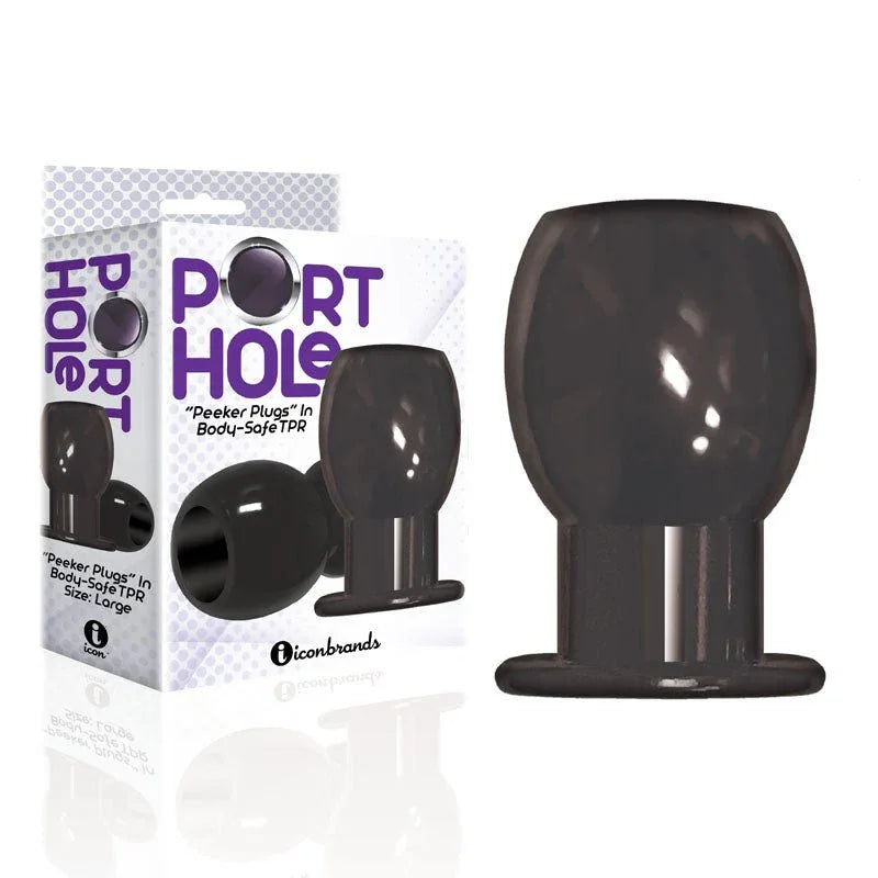 The 9's Port Hole, Hollow Butt Plug - Black Hollow Butt Plug – Sex toys NZ by Naughtyhut. Discreet delivery nationwide.