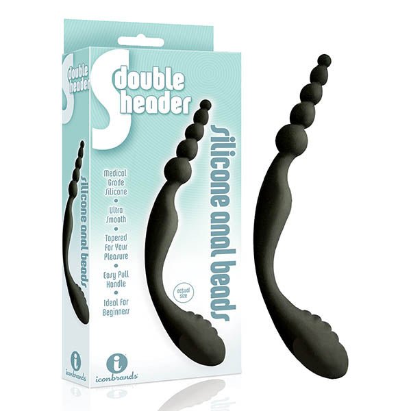 Buy The 9's S - Double Header - Black Double Ended Anal Beads – Naughtyhut NZ sex toys online. Discreet delivery & top brands.