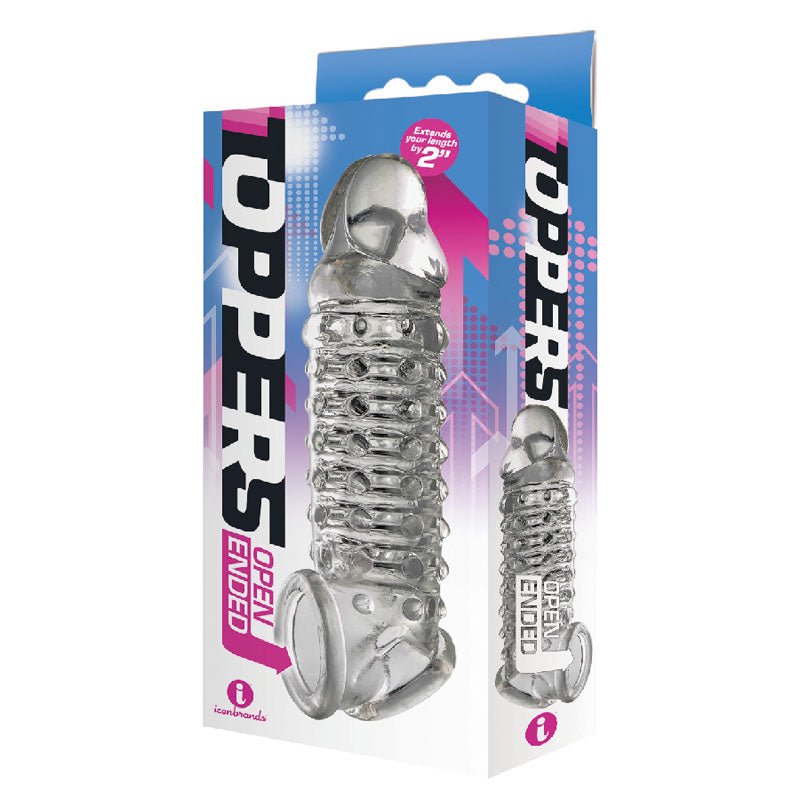 The 9's Toppers Open Ended - Clear Penis Extension Sleeve – Sex toys NZ by Naughtyhut. Discreet delivery nationwide.