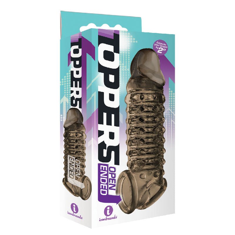 The 9's Toppers Open Ended - Smoke Penis Extension Sleeve – Sex toys NZ by Naughtyhut. Discreet delivery nationwide.