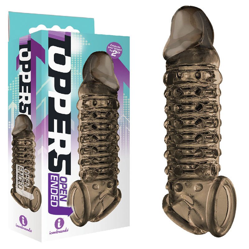 The 9's Toppers Open Ended - Smoke Penis Extension Sleeve – Sex toys NZ by Naughtyhut. Discreet delivery nationwide.