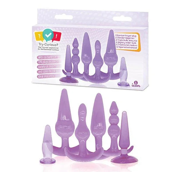Try - Curious Anal Plug Kit - Purple Anal Kit - Set of 6 – Sex toys NZ by Naughtyhut. Discreet delivery nationwide.