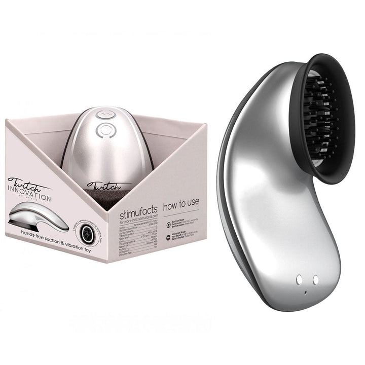 Twitch 1 - Silver - Silver USB Rechargeable Suction Vibrator – Sex toys NZ by Naughtyhut. Discreet delivery nationwide.
