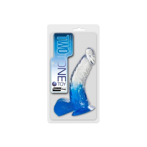 Two Tone 6" PVC Dong in Clear/Blue (With Balls) – Sex toys NZ by Naughtyhut. Discreet delivery nationwide.