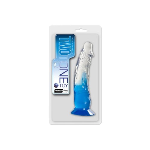 Two Tone 6" PVC Dong in Clear/Blue (Without Balls) – Sex toys NZ by Naughtyhut. Discreet delivery nationwide.