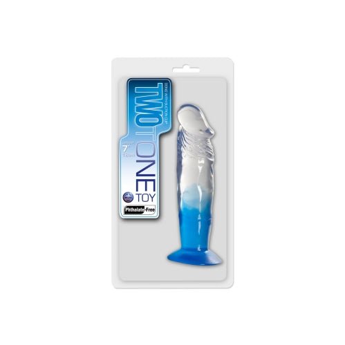 Two Tone 7" PVC Dong in Clear/Blue (Without Balls) – Sex toys NZ by Naughtyhut. Discreet delivery nationwide.