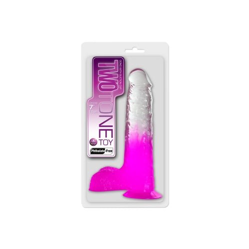 Two Tone 7" PVC Dong in Clear/Purple (With Balls) – Sex toys NZ by Naughtyhut. Discreet delivery nationwide.