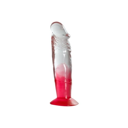 Two Tone 7" PVC Dong in Clear/Red (Without Balls) – Sex toys NZ by Naughtyhut. Discreet delivery nationwide.