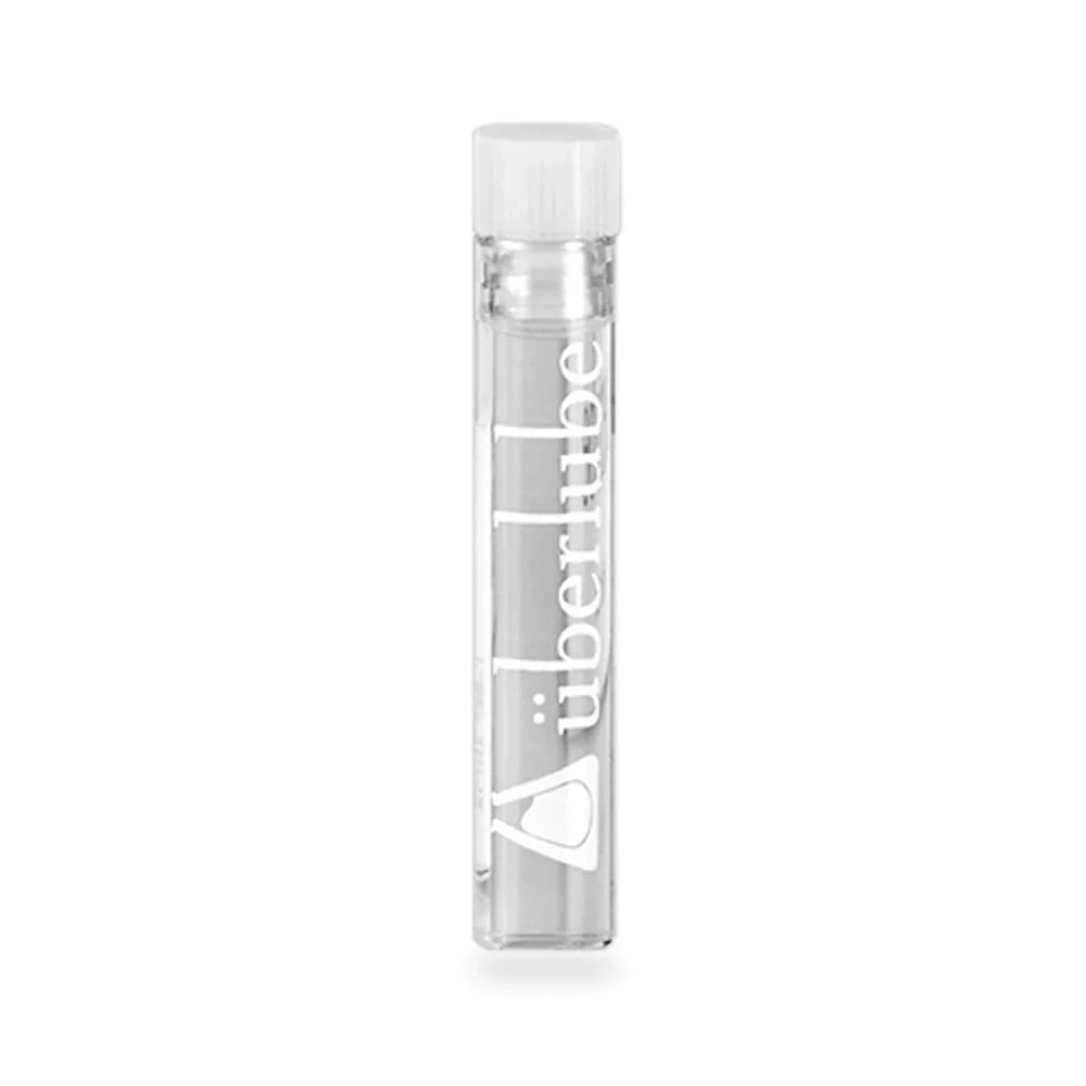 Uberlube 3.7 ml clear glass vial with white cap