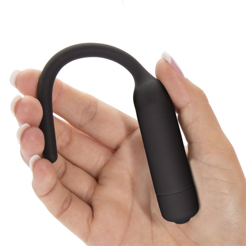 Buy Ultimate Silicone Vibrating Urethral Dilator - Black Vibrating Urethral Sound – Naughtyhut NZ sex toys online. Discreet delivery & top brands.