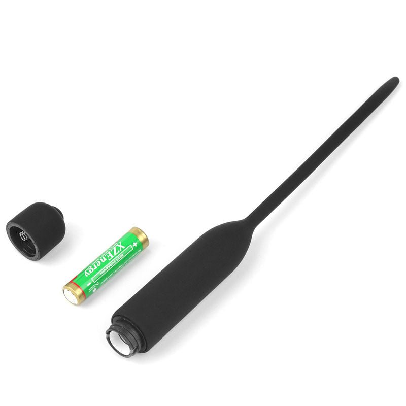 Buy Ultimate Silicone Vibrating Urethral Dilator - Black Vibrating Urethral Sound – Naughtyhut NZ sex toys online. Discreet delivery & top brands.