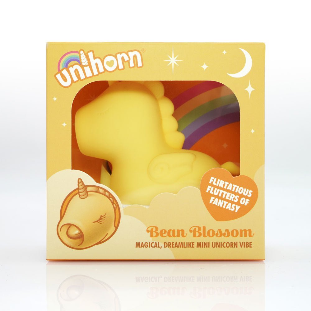 Unihorn - Bean Blossom - Yellow USB Rechargeable Flicking Stimulator – Sex toys NZ by Naughtyhut. Discreet delivery nationwide.