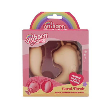 Buy Unihorn - C Horse - Coral Throb - Coral USB Rechargeable Dual Unicorn Vibrator – Naughtyhut NZ sex toys online. Discreet delivery & top brands.