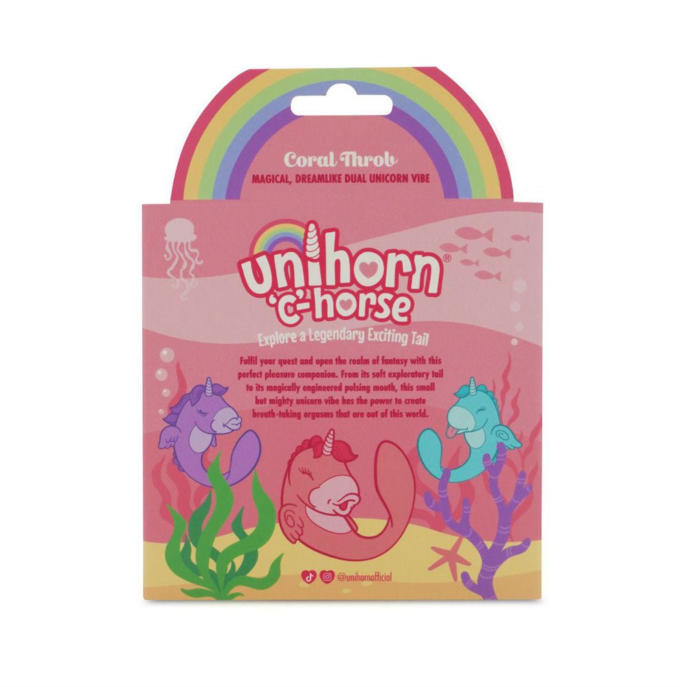 Buy Unihorn - C Horse - Coral Throb - Coral USB Rechargeable Dual Unicorn Vibrator – Naughtyhut NZ sex toys online. Discreet delivery & top brands.