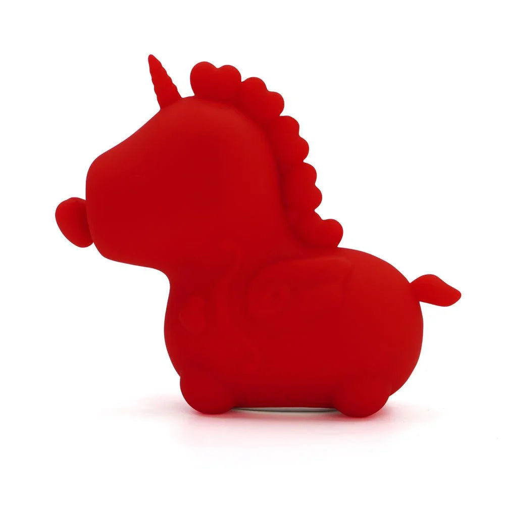 Cupid's Beau red unicorn vibe, opposite profile showing the tail