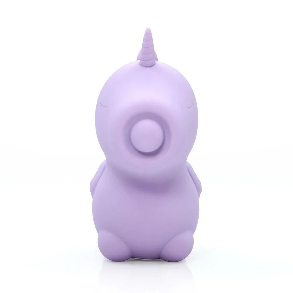Karma Lilac unicorn front on, round massaging mouth facing forward