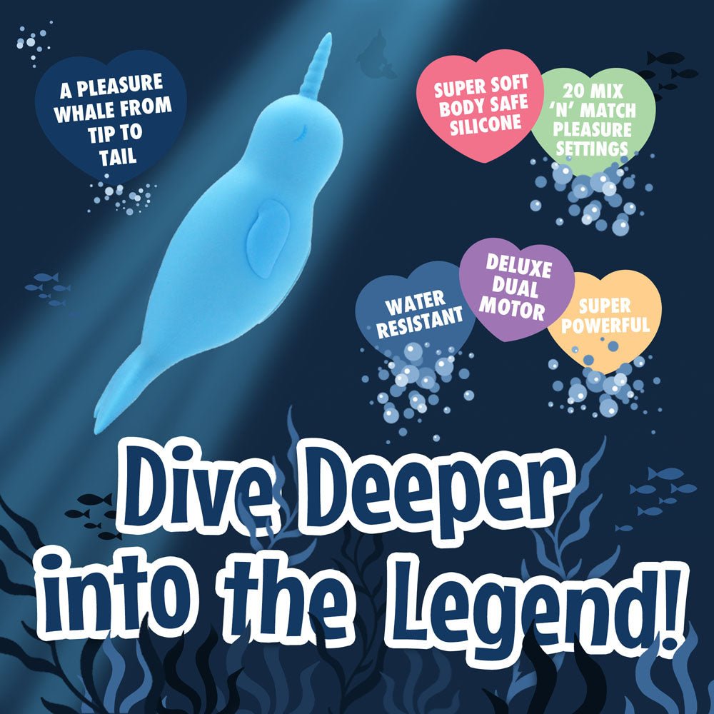 Unihorn of the Sea - Neigh Mo - The Narwhal - Blue USB Rechargeable Dual Motor Stimulator – Sex toys NZ by Naughtyhut. Discreet delivery nationwide.