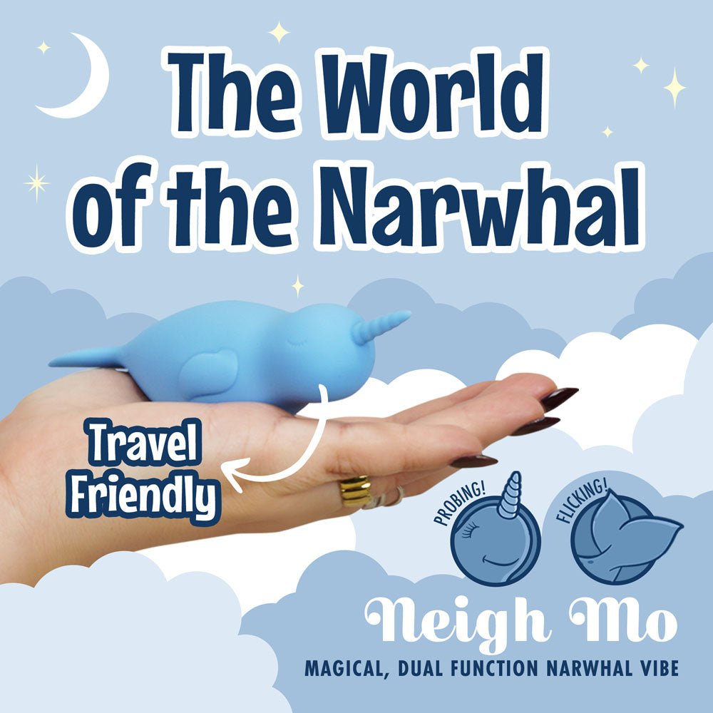 Buy Unihorn of the Sea - Neigh Mo - The Narwhal - Blue USB Rechargeable Dual Motor Stimulator – Naughtyhut NZ sex toys online. Discreet delivery & top brands.