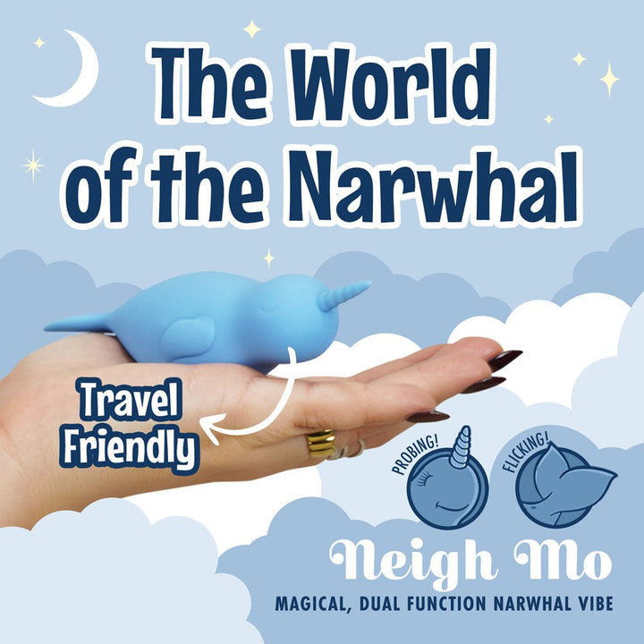 Unihorn of the Sea - Neigh Mo - The Narwhal - Blue USB Rechargeable Dual Motor Stimulator – Sex toys NZ by Naughtyhut. Discreet delivery nationwide.