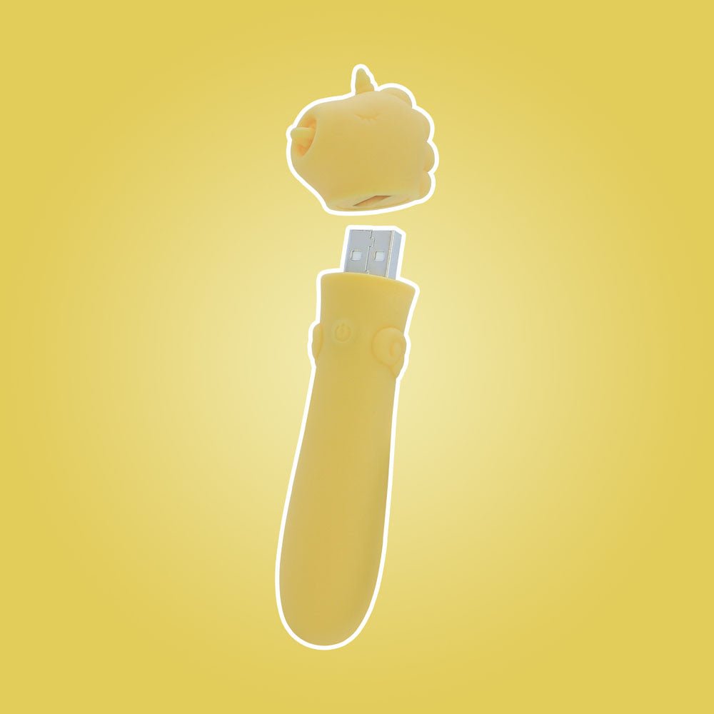 Buy Unihorn - USB Bullet - Bean Blossom - Yellow USB Rechargeable Vibrating Bullet – Naughtyhut NZ sex toys online. Discreet delivery & top brands.