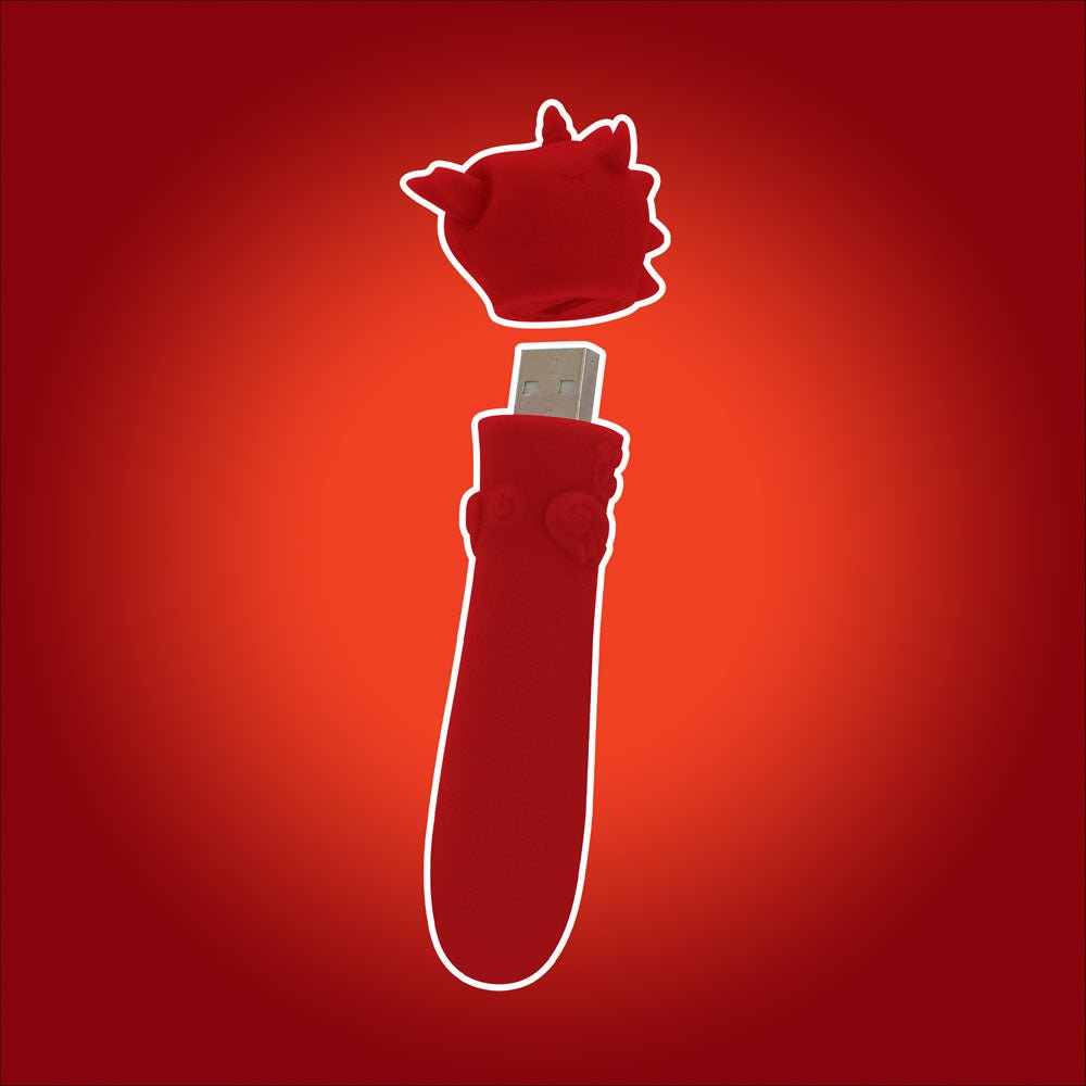 Buy Unihorn - USB Bullet - Blaze Diablo - Red USB Rechargeable Vibrating Bullet – Naughtyhut NZ sex toys online. Discreet delivery & top brands.